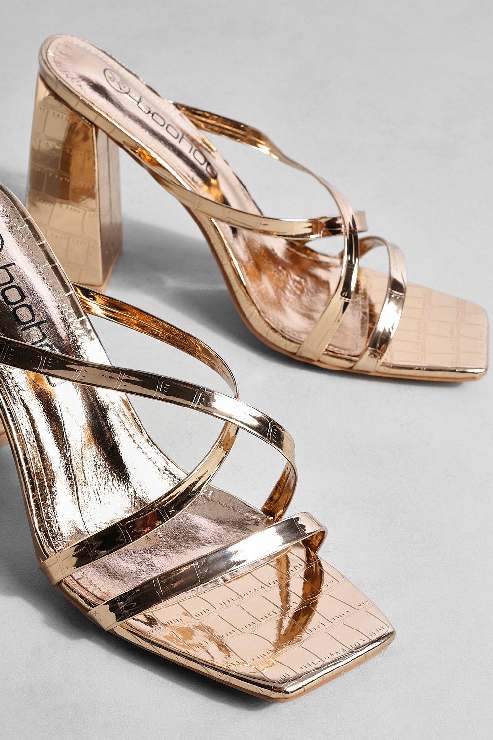 Rose gold wide discount heels